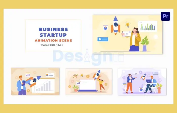 New Business Startup Flat Character Animation Scene